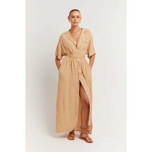 NWT DISSH Gaia Mango Geo Shirt Dress Orange 8